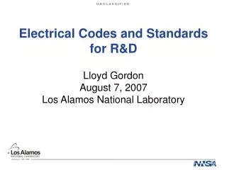 Electrical Codes and Standards for R&amp;D