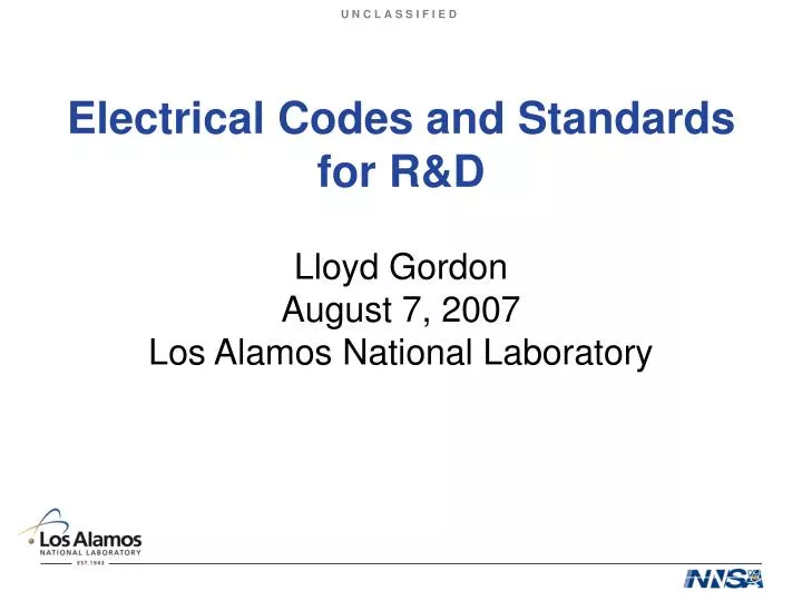 electrical codes and standards for r d
