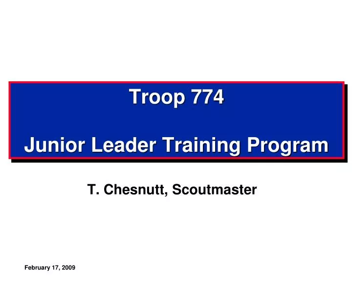 troop 774 junior leader training program