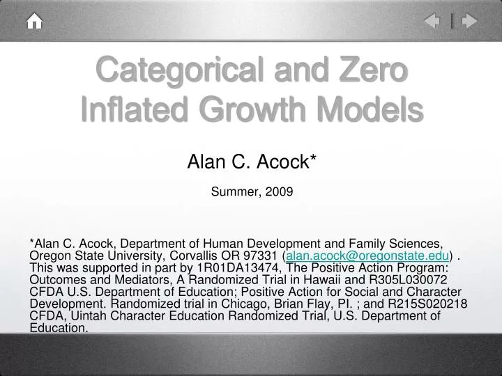 categorical and zero inflated growth models