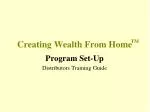 Getting Started with the Creating Wealth From Home Program: Distributor Training Guide - slide 1