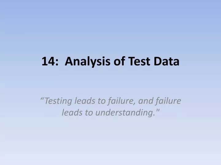 14 analysis of test data