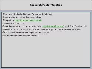 Research Poster Creation