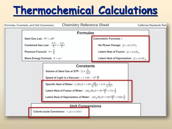 thermochemical calculations