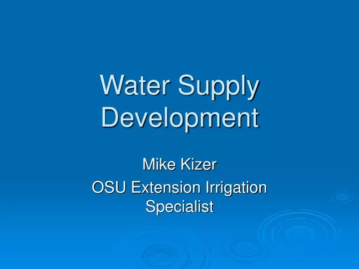 water supply development