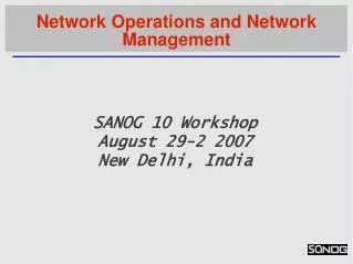 Network Operations and Network Management