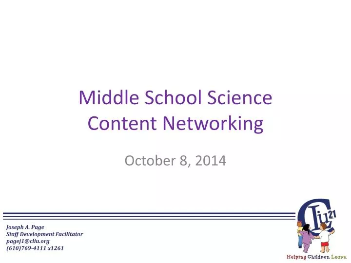 middle school science content networking