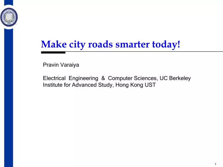 make city roads smarter today
