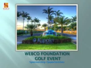 WEBCO FOUNDATION GOLF EVENT