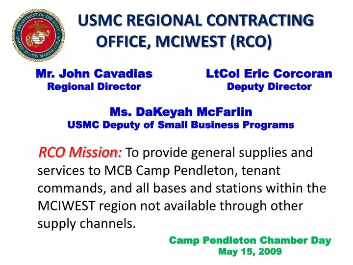 usmc regional contracting office mciwest rco