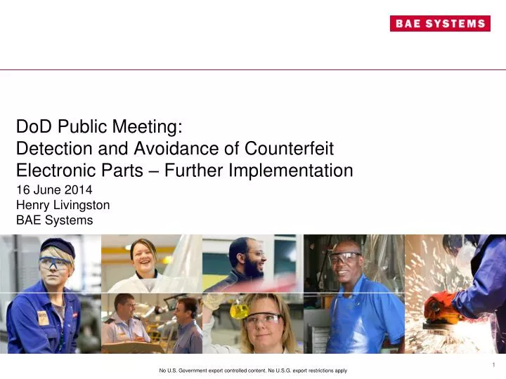 dod public meeting detection and avoidance of counterfeit electronic parts further implementation
