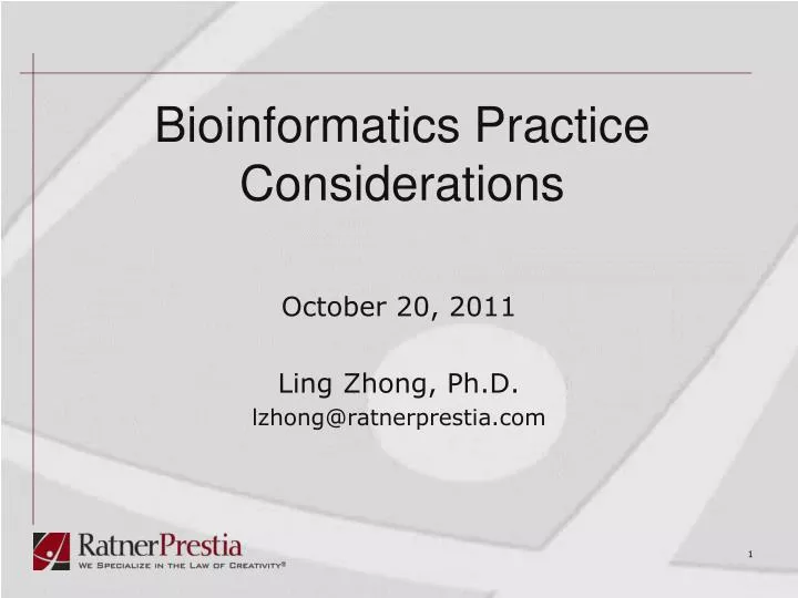 bioinformatics practice considerations