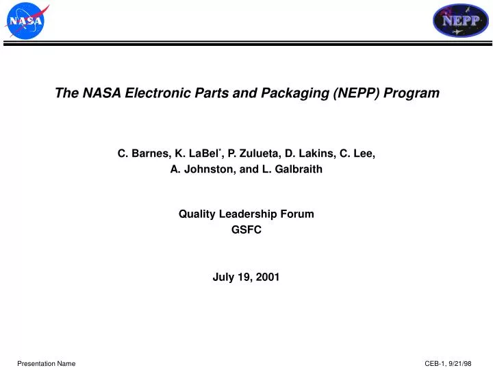 the nasa electronic parts and packaging nepp program