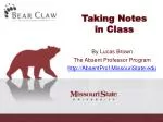 Taking Notes in Class - slide 1