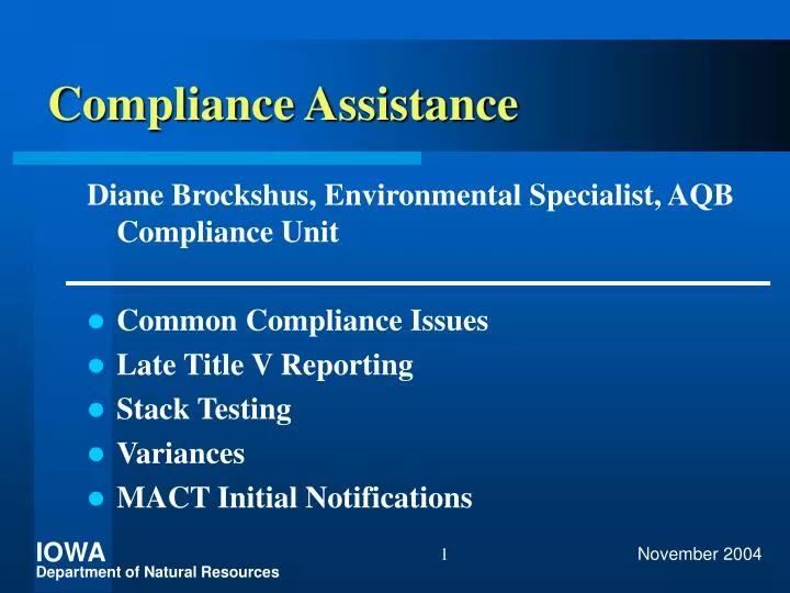 compliance assistance