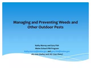 Managing and Preventing Weeds and Other Outdoor Pests