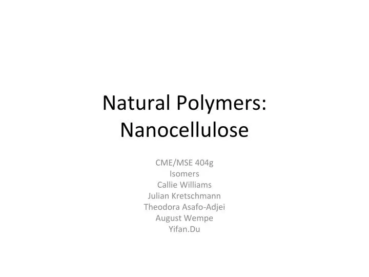 natural polymers nanocellulose