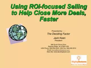Using ROI-focused Selling to Help Close More Deals, Faster