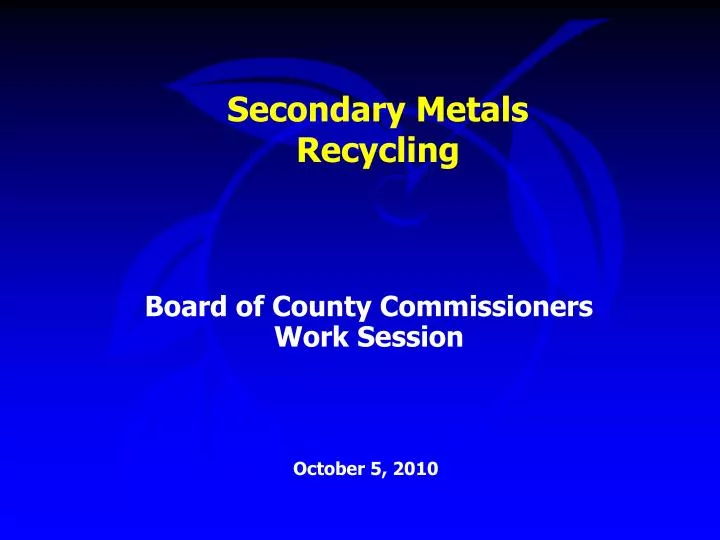 secondary metals recycling