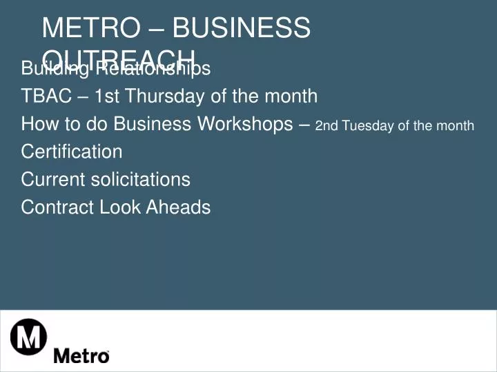 metro business outreach