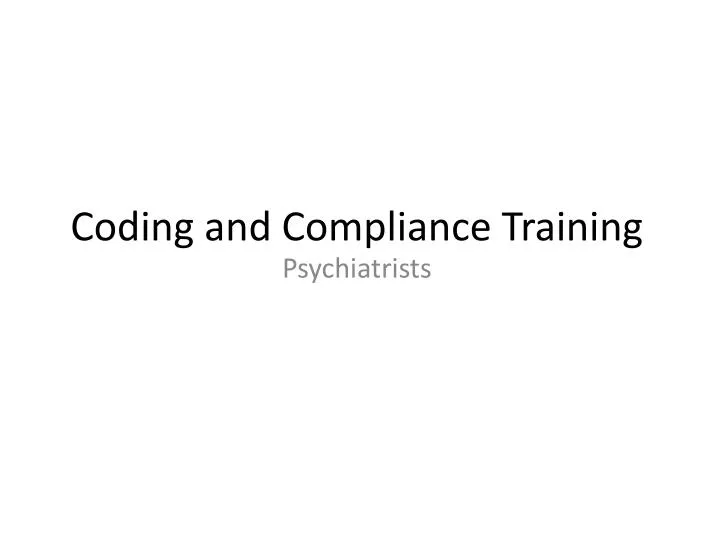 coding and compliance training