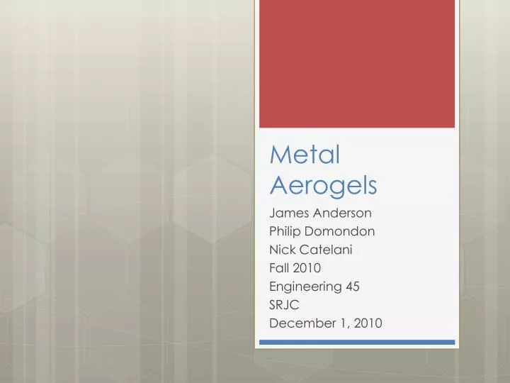 metal aerogels