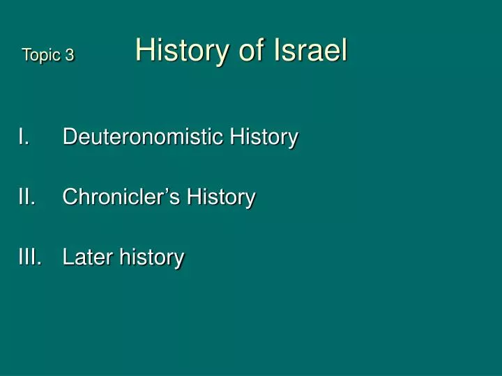 topic 3 history of israel