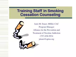 Training Staff in Smoking Cessation Counseling