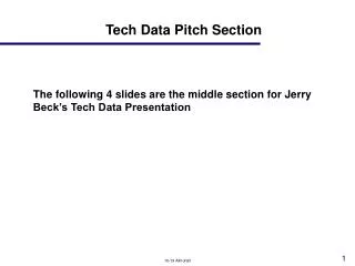 Tech Data Pitch Section