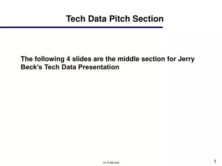 tech data pitch section