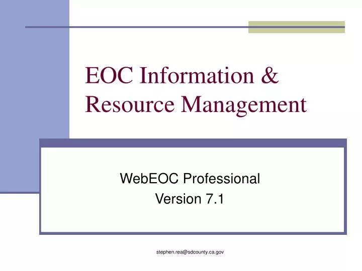 eoc information resource management