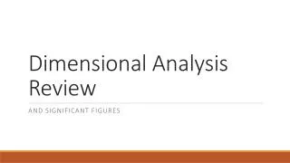 Dimensional Analysis Review