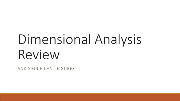dimensional analysis review