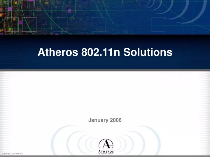 atheros 802 11n solutions