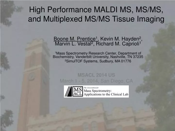 high performance maldi ms ms ms and multiplexed ms ms tissue imaging