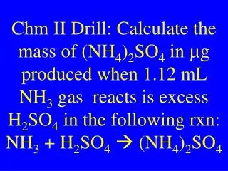 Review Drill &amp; Stoichiometry Test