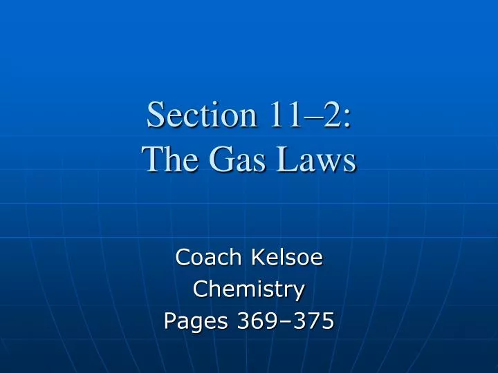 section 11 2 the gas laws