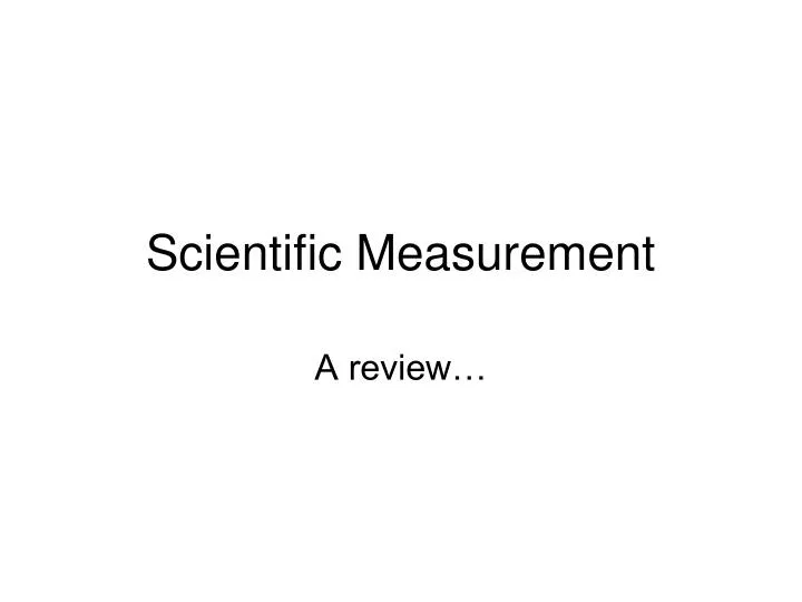 scientific measurement