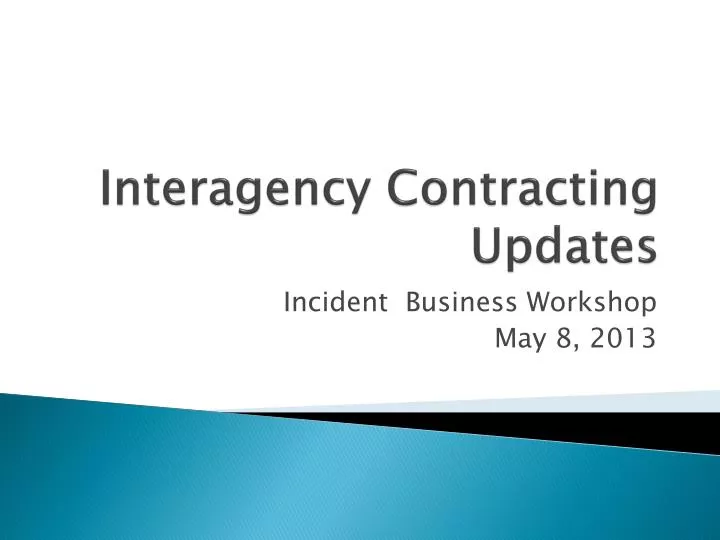 interagency contracting updates