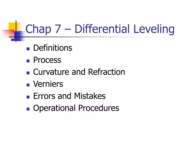 chap 7 differential leveling