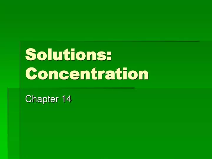 solutions concentration