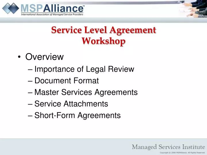 service level agreement workshop