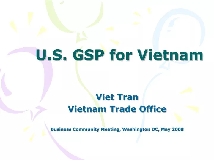 u s gsp for vietnam