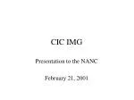CIC IMG Update for NANC: February 21, 2001 Meeting Summary - slide 1