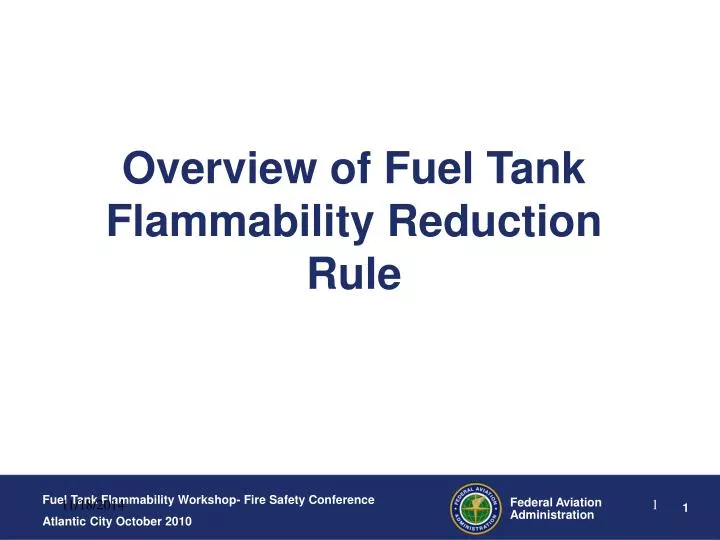 overview of fuel tank flammability reduction rule