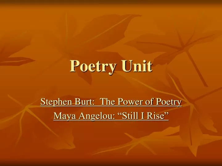 poetry unit
