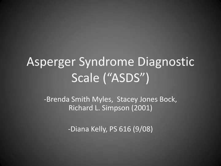 asperger syndrome diagnostic scale asds