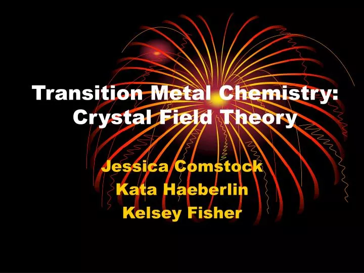 transition metal chemistry crystal field theory