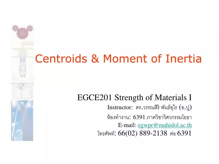 centroids moment of inertia