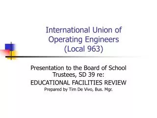 International Union of Operating Engineers (Local 963)